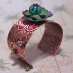 Petula Handmade Mixed Media Copper Cuff Jewelry
