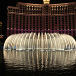 Bellagio water show at night