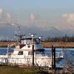 Boat & Mountain Backdrop