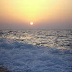 sunset with waves