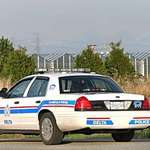 Delta Police car, mountain background