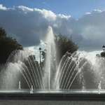 Sunlit fountain