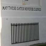 Peace Arch "gates" sign