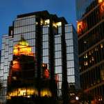 Reflections downtown in July