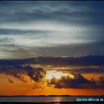 Green Moon in Sunset