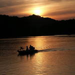 Sundown on Paintsville Lake: Fishermen Coming Into Shore