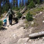 hiking together